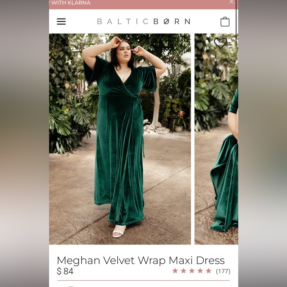 Baltic Born Emerald Velvet Dress